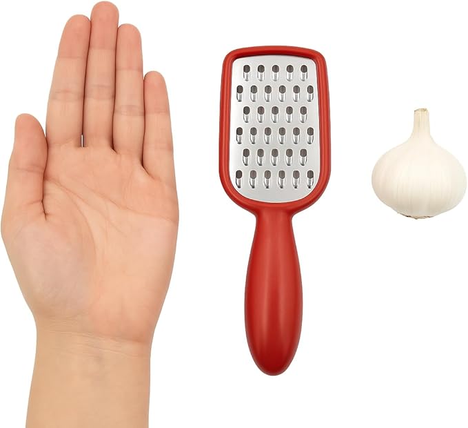 Mini Stainless Steel Grater with BPA-Free Handle – 5-Inch Cheese, Garlic, Nutmeg, Chocolate, Citrus Zester – Compact Handheld Grater for Kitchen, Baking, Cooking by Dependable Industries
