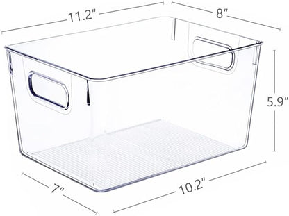 SKTEET Set of 8 Large Clear Plastic Storage Bins (8L), Storage Containers for Pantry Organization and Kitchen Storage Bins,Home Edit and Cabinet Organizers - Image 6