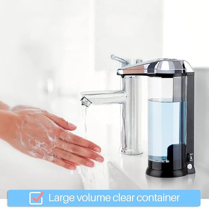 Secura 17oz Automatic Liquid Soap Dispenser, Touchless Battery Operated Hand Soap Dispenser with Adjustable Soap Dispensing Volume Control Dial, Personal Care Dispenser (Silver) - Image 2