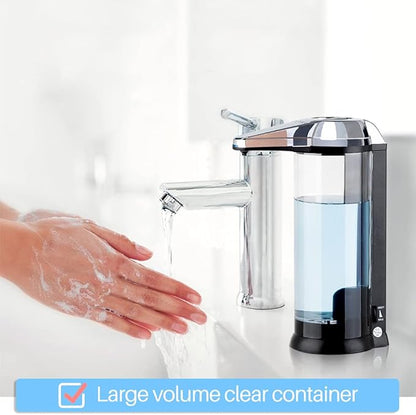 Secura 17oz Automatic Liquid Soap Dispenser, Touchless Battery Operated Hand Soap Dispenser with Adjustable Soap Dispensing Volume Control Dial, Personal Care Dispenser (Silver) - Image 2