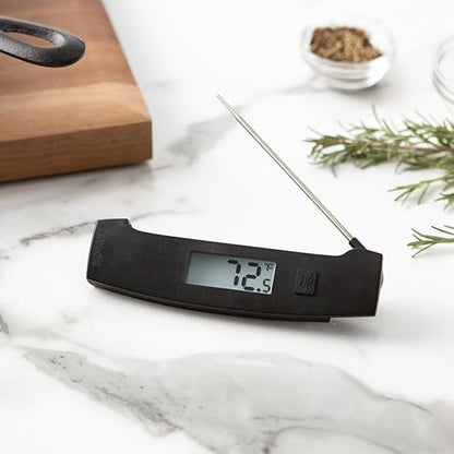 Taylor Pro Ultra-Fast Thermocouple Thermometer – 6-Second Instant Read Digital Food Thermometer with 270° Adjustable Folding Probe, White Backlit Display & IP67 Waterproof Design (Black)