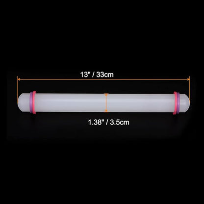 HARFINGTON Fondant Rolling Pin 13 Inch x 1.38 Inch Adjustable Guide Rings Non-Stick PP Plastic Fondant Roller Dough Roller Kitchen Decorating Tools for Cookie Pastry Pizza Clay