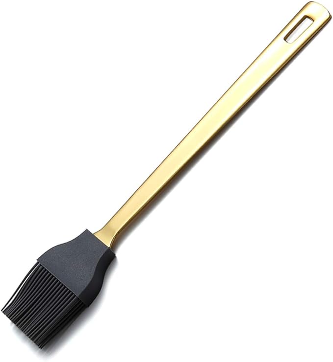 Berglander Gold Basting Brush, Kitchen Brush For Cooking With Titanium Gold Plating, Barbeque Brush, Pastry Brush, BBQ Brush, Dishwasher Safe, Easy to Clean by Berglander