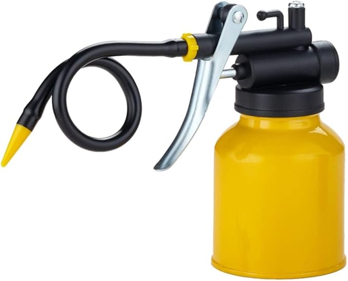 Hand Pump Oiler Can Professional Level 8 oz. Capacity Pump Oiler with Metal & Long Flex Spout - Image 4