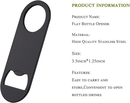 5 PACK Stainless Steel Flat Bottle Opener with Keychain- Bar Key-Beer Bottle Opener for Kitchen, Bar or Restaurant（Black） - Image 4