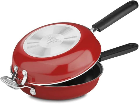 Cuisinart FP2-24R 10-Inch Nonstick Set Frittata Non-Stick Sauce Pan, Red