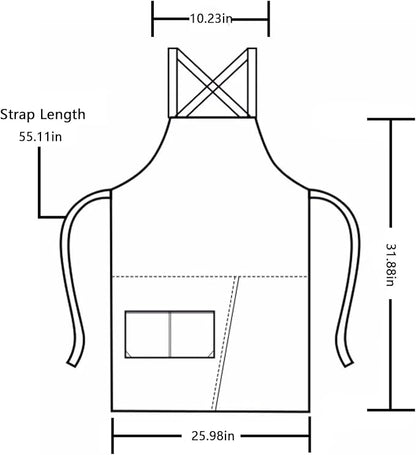 KITCHIEF Pottery Apron Split Leg,Cross Back Chef Apron with Pockets,Painting Apron with Adjustable Straps for Cooking,Baking,BBQ,Ceramic,Gardening(Army green)