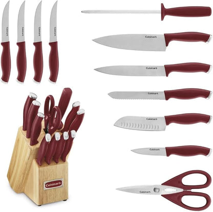 Cuisinart C77SSR-12P Color Pro Collection 12 Piece Knife Block Set, Red - Image 5
