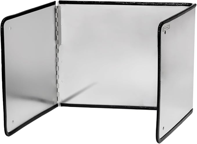 Large 3 Sided Splatter Guard for Frying Stove Top,Oil Splash Guard Cooking for Stove,Non Stick Foldable Splatter Screen for Stove Top (Silver) by LTSEAME