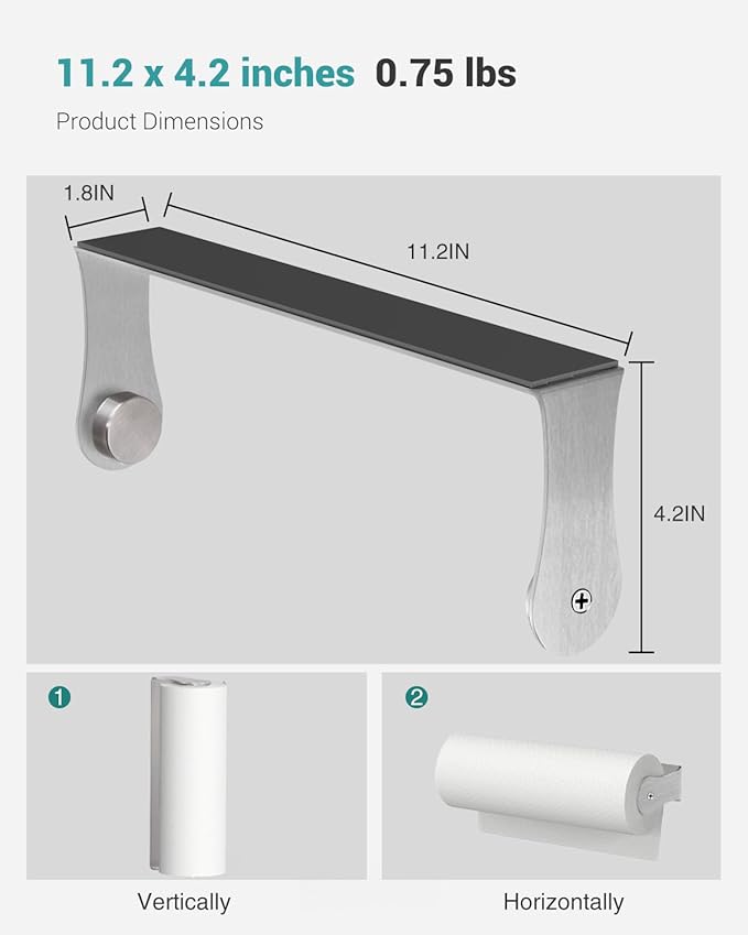 PAROTO Magnetic Paper Towel Holder for Fridge, Silver Paper Towel Holder for Kitchen, Strong Magnet for Refrigerator, RV, Garage, BBQ, No Drilling, Kitchen & Bathroom Organizers and Storage - Image 7