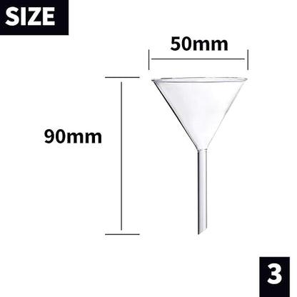Glass Funnel Set, 4 Pcs Lab Borosilicate Glass Funnels, 100mm (170mm Length), 75mm (130mm), 50mm (90mm) & 40mm (70mm) Diameter - Image 4