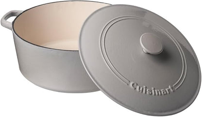 Cuisinart Chef's Classic Enameled Cast Iron Round Covered Casserole (Cool Grey, 7- Quart) - Image 2