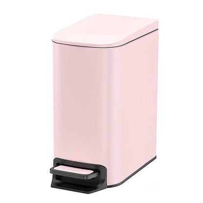Cesun Small Bathroom Trash Can with Lid Soft Close, Step Pedal, 6 Liter / 1.6 Gallon Stainless Steel Garbage Can with Removable Inner Bucket, Anti-Fingerprint Finish (Pink) by Cesun