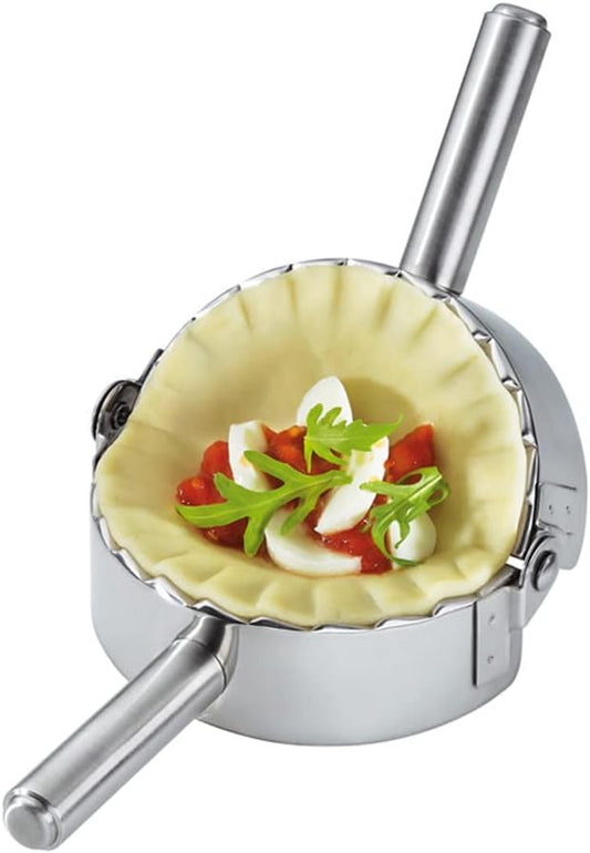 KAYCROWN 4.75 Inch Empanada Press, Stainless Steel Dumpling Maker Dough Cutter Dumpling Mold for Empanada, Dumpling, Ravioli, Pierogi, Turnovers, Calzone (L: 4.75 inch)