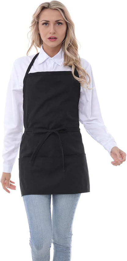 Aprons for Women with 3 Pockets, Server Apron, Aprons for Cooking, Chef Apron, Comfortable Material Adjustable