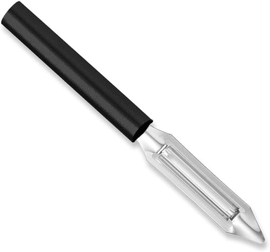 Rada Cutlery Deluxe Vegetable Peeler (W241), 2" Stainless Steel Swiveling Blade, Black Handle, Pack of 2