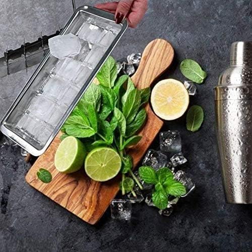 Stainless Steel Ice Cube Trays for Freezer - 18-Slot Metal Ice Trays with Easy Release Handle | Detachable & Dishwasher Safe Ice Cube Molds for Bars, Kitchens, Cocktails