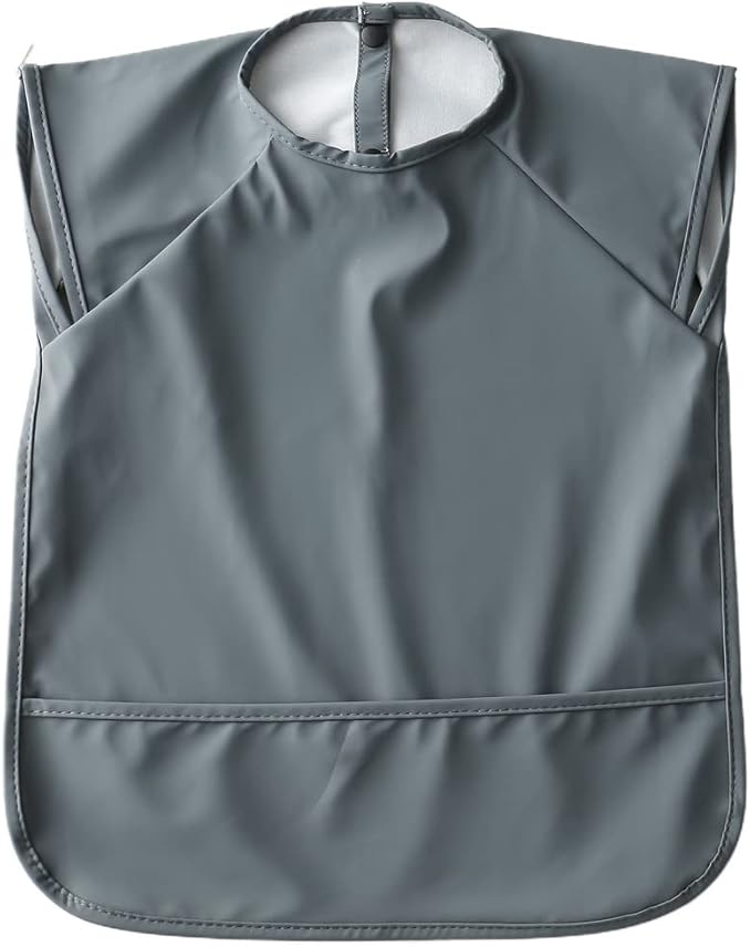 Waterproof Baby Bibs,Infant Toddler Extra Cover Feeding Bib With Food Catcher,Easy Clean & Washable