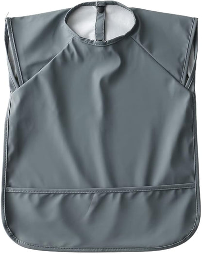 Waterproof Baby Bibs,Infant Toddler Extra Cover Feeding Bib With Food Catcher,Easy Clean & Washable