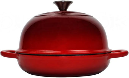 Dutch Oven for Bread Baking Bread Oven for Sourdough Bread Baking, Enameled Cast Iron Dutch Oven Pot with Lid 5 qt Cast Iron Bread Pan, Red - Image 6
