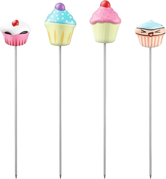 4 Pcs Stainless Steel Cake Testing for Baking, 7.3“, 6.5" Length Cake Testing Sticks, Cute Dessert Decor Cake Test Baking Stick for Cupcakes,Bread,Pastry,Cookie,Brownies