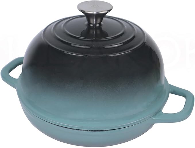 Dutch Oven for Bread Baking, Enameled Cast Iron Dutch Oven Pot with Lid, Bread Oven for Sourdough Bread Baking, Cast Iron Bread Pan, 5 qt Cyan - Image 5