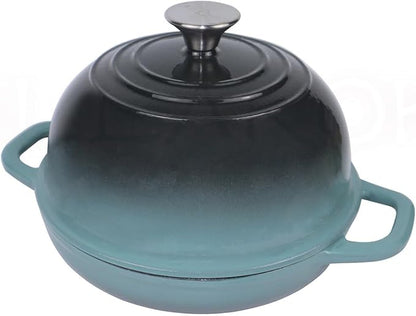 Dutch Oven for Bread Baking, Enameled Cast Iron Dutch Oven Pot with Lid, Bread Oven for Sourdough Bread Baking, Cast Iron Bread Pan, 5 qt Cyan - Image 5