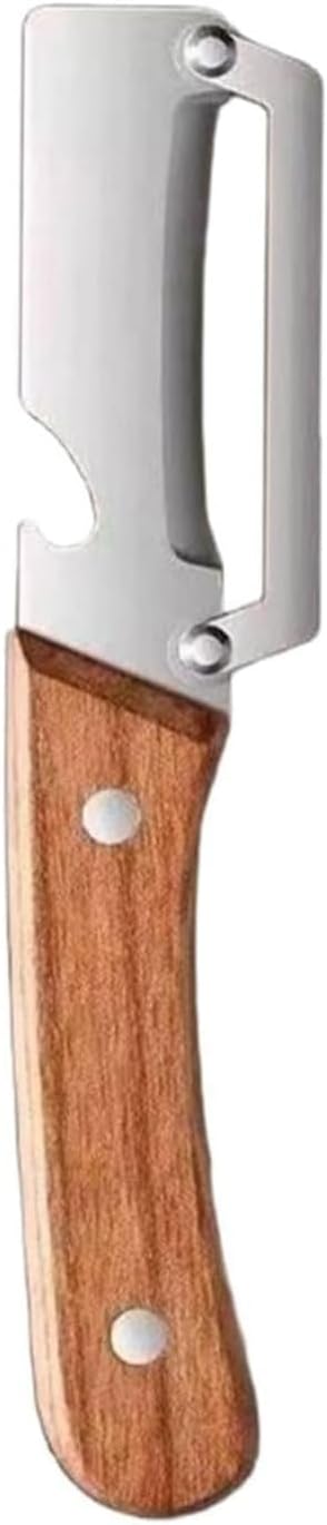 Zero Snag Wooden Peeler, 2-in-1 Multifunctional vegetable peeler, Stainless Steel Sharp Blades with Bottle Opener (1PCS)