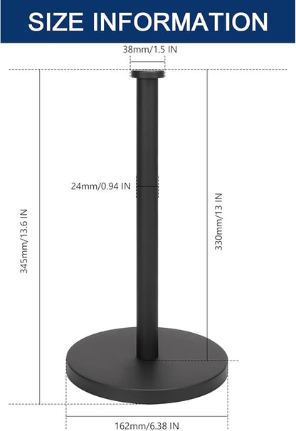 NearMoon Standing Paper Towel Holder, Kitchen Paper Towel Tissue Holder- for Bathroom Countertop, Standard or Jumbo-Sized Roll Paper (with Stainless Steel Base, Matte Black) - Image 2