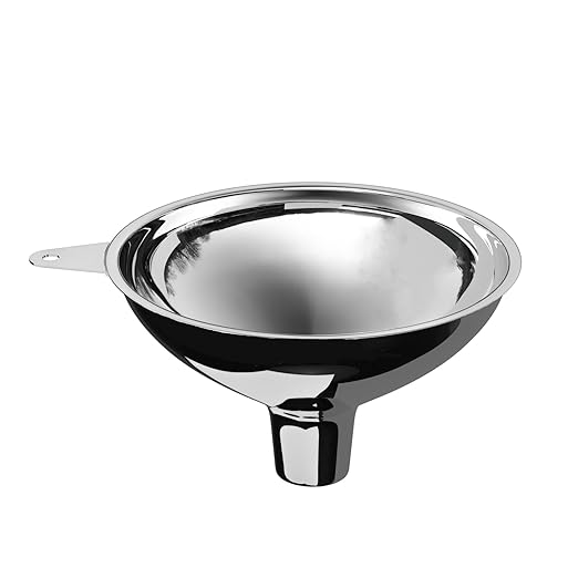 Serinar Stainless Steel Large Funnel (5.7 in. X 1 in. Mouth), Metal Funnel for Bottle Filling, Filling Funnel for Spices, Juices, Powders, Coffee Beans, Honey, Milk(Without Filter) by serinar