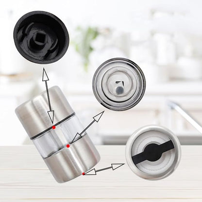 FGDTREE Portable Stainless Steel Salt and Pepper Grinder Mini Grinding Mechanism Kitchen Tool Seasoning Grinder for Cooking Use，Mini Salt and Pepper Grinder Set, Small, White