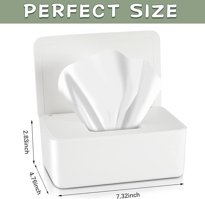Newtay Dryer Sheet Holder with Hinged Lid,Plastic Dryer Sheet Dispenser Container Storage Box Fabric Softener Sheets Holder for Laundry Room Decor(White)