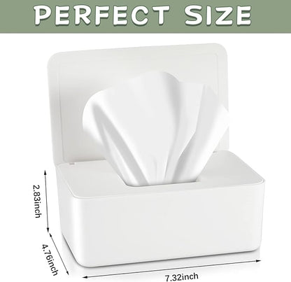 Newtay Dryer Sheet Holder with Hinged Lid,Plastic Dryer Sheet Dispenser Container Storage Box Fabric Softener Sheets Holder for Laundry Room Decor(White)