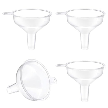 Small Funnel 4 Pack Food Grade Water Bottle Funnel for Powder, Liquids, Suitable for Kitchen Juice Lab Skin Care Lotion Essential Oils