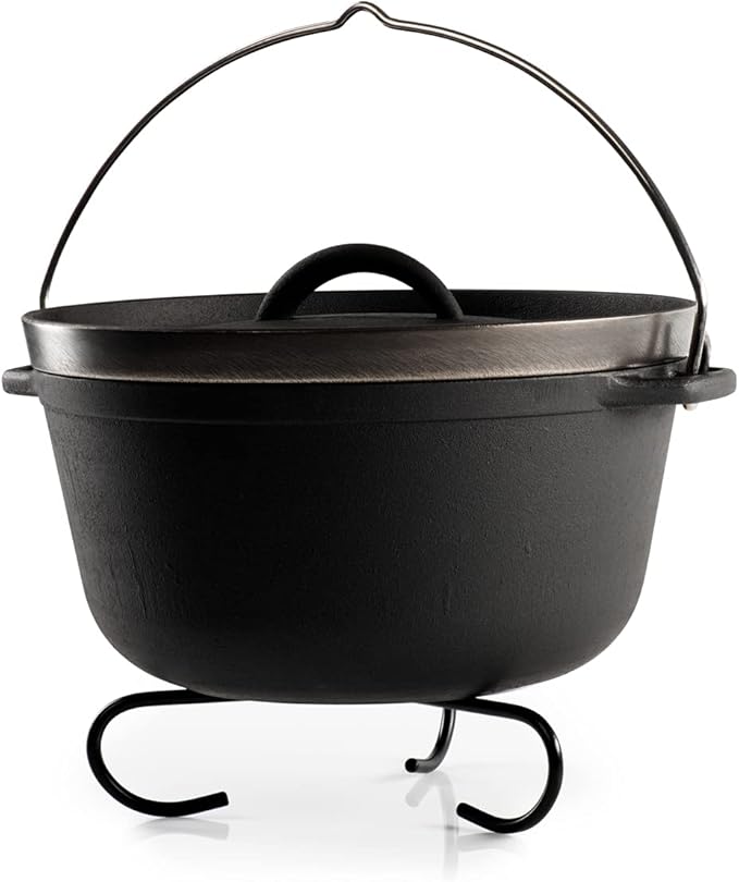 GSI Outdoors Guidecast 5qt Dutch Oven | Cast Iron Dutch Oven for Camping, Cabin and Home Kitchen