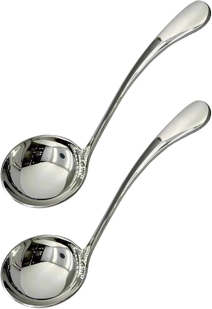 Small ladle,Gravy Ladle,Soup Sauce 18/10 Stainless Steel 7.9‘’ Ladle (2 Pack,Silver). by Wenkoni