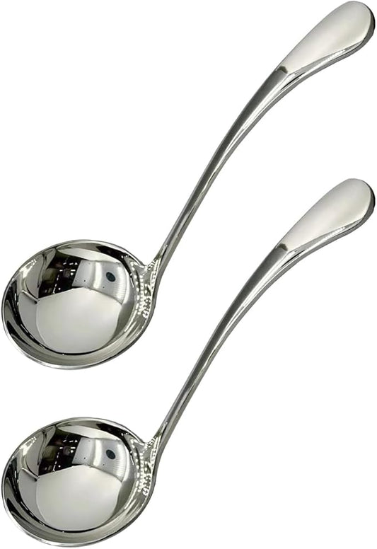 Small ladle,Gravy Ladle,Soup Sauce 18/10 Stainless Steel 7.9‘’ Ladle (2 Pack,Silver). by Wenkoni