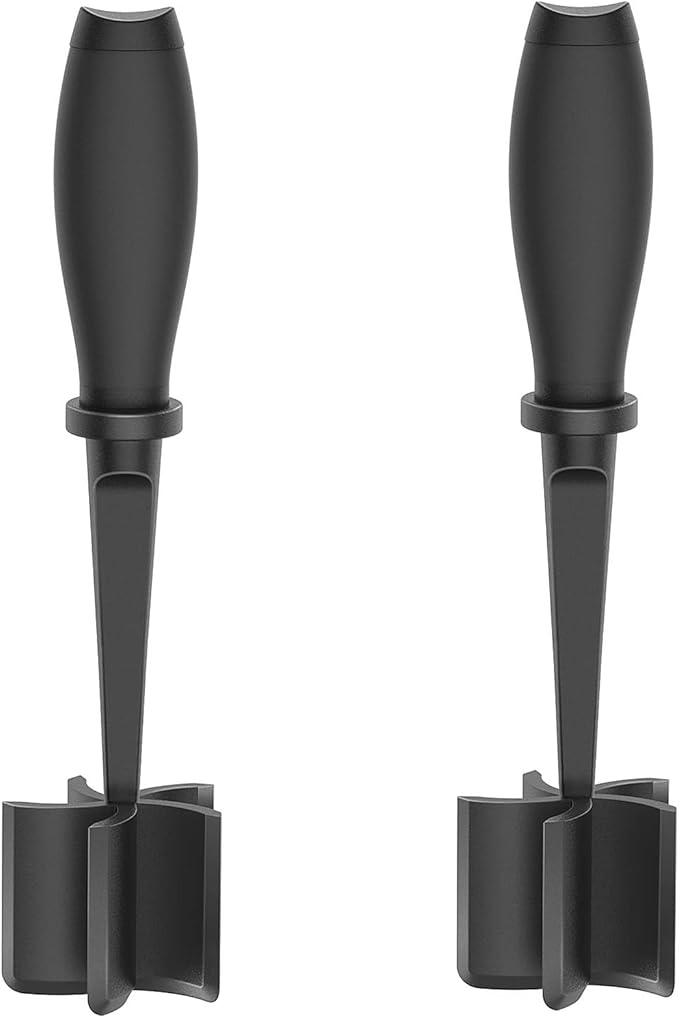 2 Pack Meat Chopper, 5 Curve Blades Ground Beef Masher, Heat Resistant Meat Masher Tool for Hamburger Meat, Ground Beef, Turkey and More, Nylon Hamburger Chopper Utensil Non-scratch Utensils by TMEDW