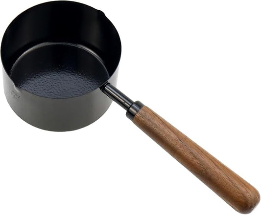 1pcs 1 Cup Measuring Cup with Wooden Handle Stainless Steel Measuring Scoop 250ml Measuring Spoon Black 1 Measuring Cups for Baking Cooking Wet and Dry Ingredients (250ml) by Mewutal