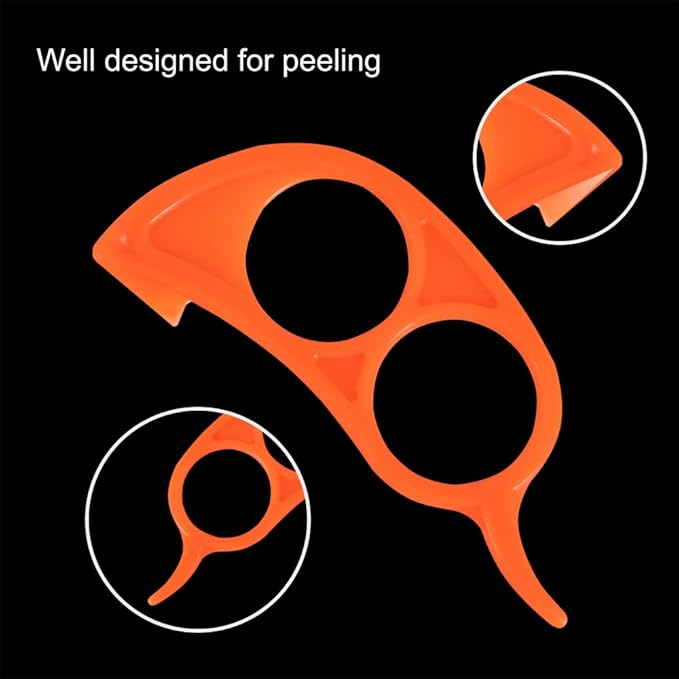 Soft Home Premium Plastic Orange Peeler Lemon Citrus Peel Cutter Vegetable Slicer Fruit Tools (Long Handle Type Orange 4 Pack; Mouse Type orange 2 Pack) - Image 6