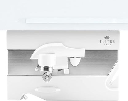 Elitra Home 3 in 1 Under the Cabinet Electric Can Opener, Blade Sharpener, Bottle Opener, Under The Counter Mount, For Large And Small Cans (White)