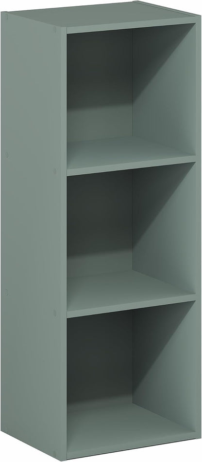 Furinno LUDER Book Shelf, 3-Cube Bookshelf, Bookcase with Open Shelves, 9.3 x 12 x 31.5, Easy Assembly, for Living Room, Bedroom, Home Office, Sage Green - Image 6