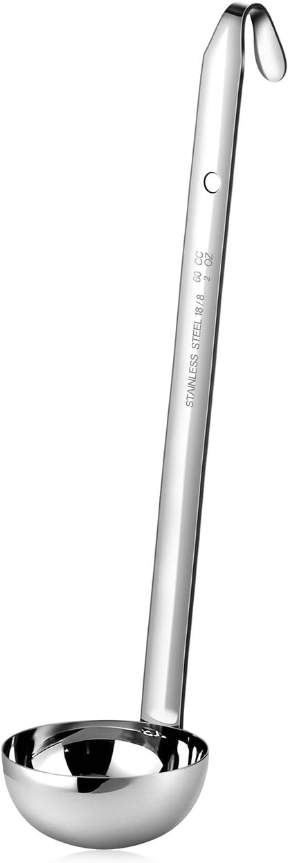 meekoo 1 Pieces Stainless Steel Ladle Soup Handle Ladle with Pouring Rim for Kitchen Cooking Soup Sauce (2 oz) by meekoo