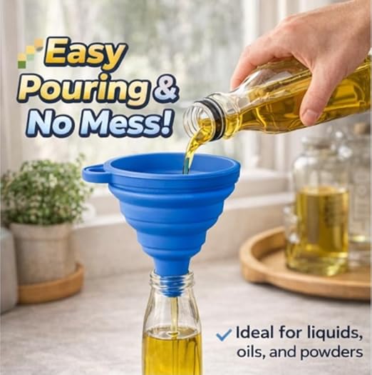 3PCS Silicone Funnel Set, Flexible Rubber Kitchen Funnels for Filling Bottles, Small Medium Large Food Grade Funnel for Essential Oils, Spices, Powder, Cooking, Liquid, Perfume, Flask - Image 5