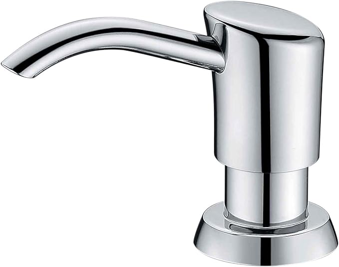 GAGALIFE Built in Sink Soap Dispenser or Lotion Dispenser for Kitchen Sink, Chrome ABS Pump Head, with 17 Ounce Large PET Soap Bottle by GAGALIFE