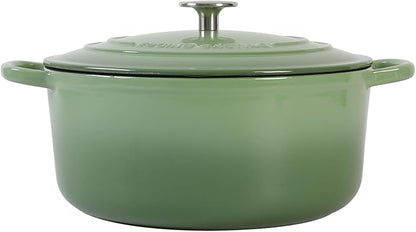 EDGING CASTING Enameled Dutch Ovens Cast Iron Dutch Oven Pot with Lid for Bread Baking, Cook, Dual Handle, 7 Quart, Pistachio Green - Image 7