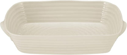 Portmeirion Sophie Conran Pebble Large Rectangular Handled Roasting Dish, Large Porcelain Casserole Serveware, 15" x 11" - Dishwasher, Microwave, Freezer, Oven Safe, Ideal for Modern Kitchens