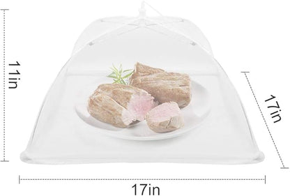 SPANLA Mesh Food Covers, 8 Pack Large and Tall Food Covers for Outside, 17"x17" Pop-Up Mesh Food Covers Tent Umbrella for Outdoors, Screen Tents, Parties Picnics, BBQs, Reusable and Collapsible - Image 2