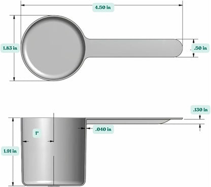 70 mL (2.37 Oz. | 4.73 Tablespoon) Long Handle Plastic Measuring Scoop for Coffee, Protein Powder, Pet Food, Spices, Grains, Dry Goods – Food-Grade BPA-Free (Pack of 100) - Image 2