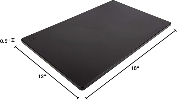 Thirteen Chefs Large 18 x 12 Black Plastic Cutting Board - 1/2" Thick HDPE for Restaurants and Professional Kitchens, NSF - Image 6